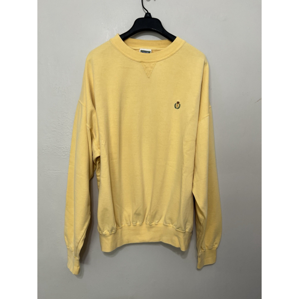 Vintage Chaps Ralph Lauren Yellow Crewneck Sweatshirt Adult XL Crest Logo